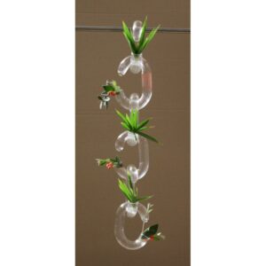 Chainon de verre creux -verre clair, strié, pour décoration verticale