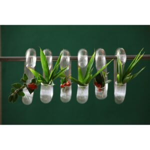 Chainon de verre creux -verre clair, strié, pour décoration verticale
