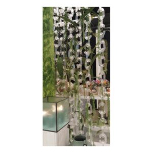 Chainon de verre creux -verre clair, strié, pour décoration verticale