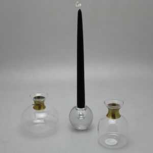Bougeoir à base lestée, en verre blanc pour bougie de table (Ø.22 mm) bougie de table Ø.22 mm