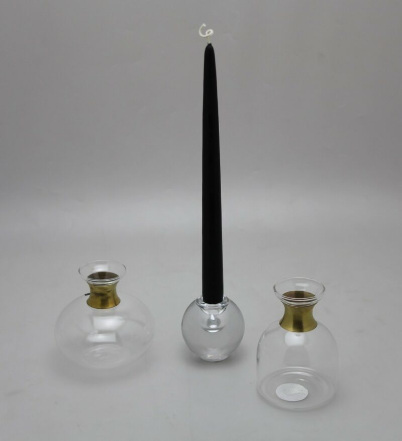 Bougeoir à base lestée, en verre blanc pour bougie de table (Ø.22 mm) bougie de table Ø.22 mm
