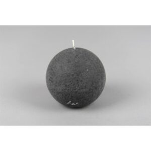 Bougie sphérique de haute qualité - Ø.100 mm - Teinte gris "souris" - Modèle Rustique par Luz Your Senses®