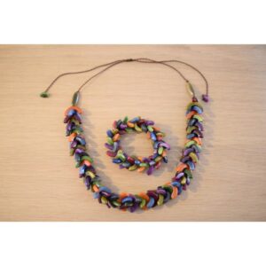 Collier "Agrio" Otonio - ras de cou réglable - Création et réalisation artisanale en ivoire végétal (corozo)