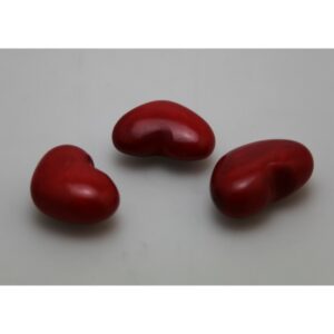 Coeur Rouge - Création et réalisation artisanale en ivoire végétal (corozo)