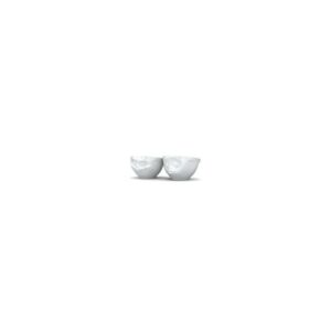 Duo de bols Humeur "Bisou et Malin" en porcelaine blanche , par Tassen® - Vol.200 ml