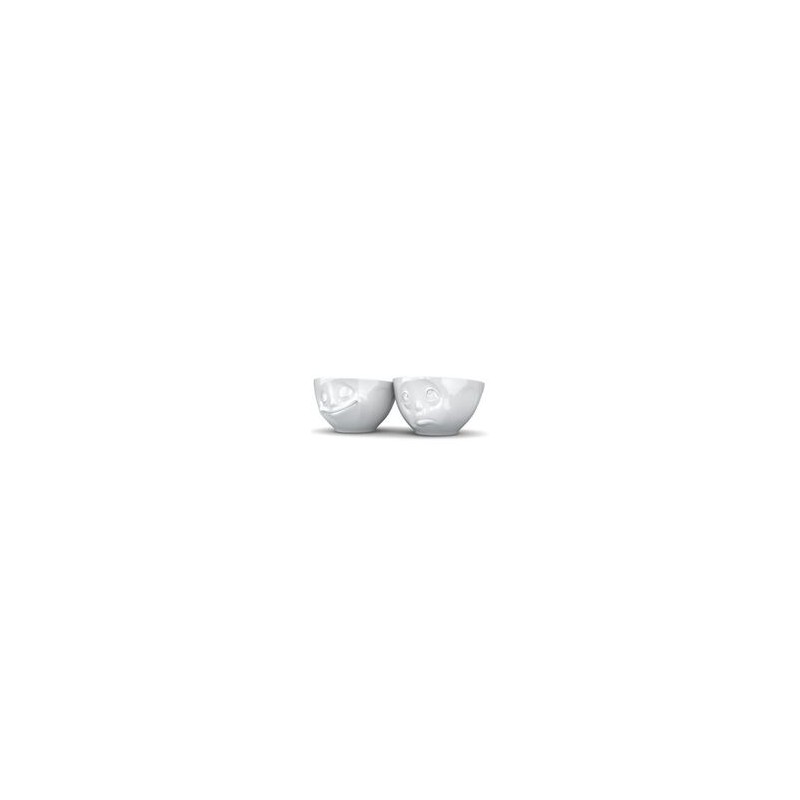 Duo de bols Humeur "Heureux et S'te plait" en porcelaine blanche , par Tassen - 200ml