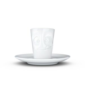 Tasse Espresso Humeur "Délicieux" en porcelaine blanche, par Tassen - Vol. 80 ml