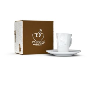 Tasse Espresso Humeur "Délicieux" en porcelaine blanche, par Tassen - Vol. 80 ml