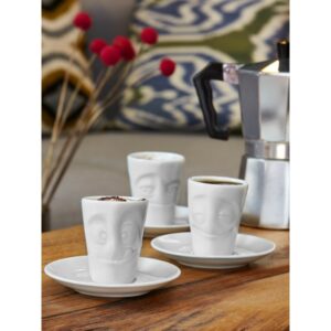 Tasse Espresso Humeur "Perplexe", en porcelaine blanche, par Tassen - Vol. 80 ml