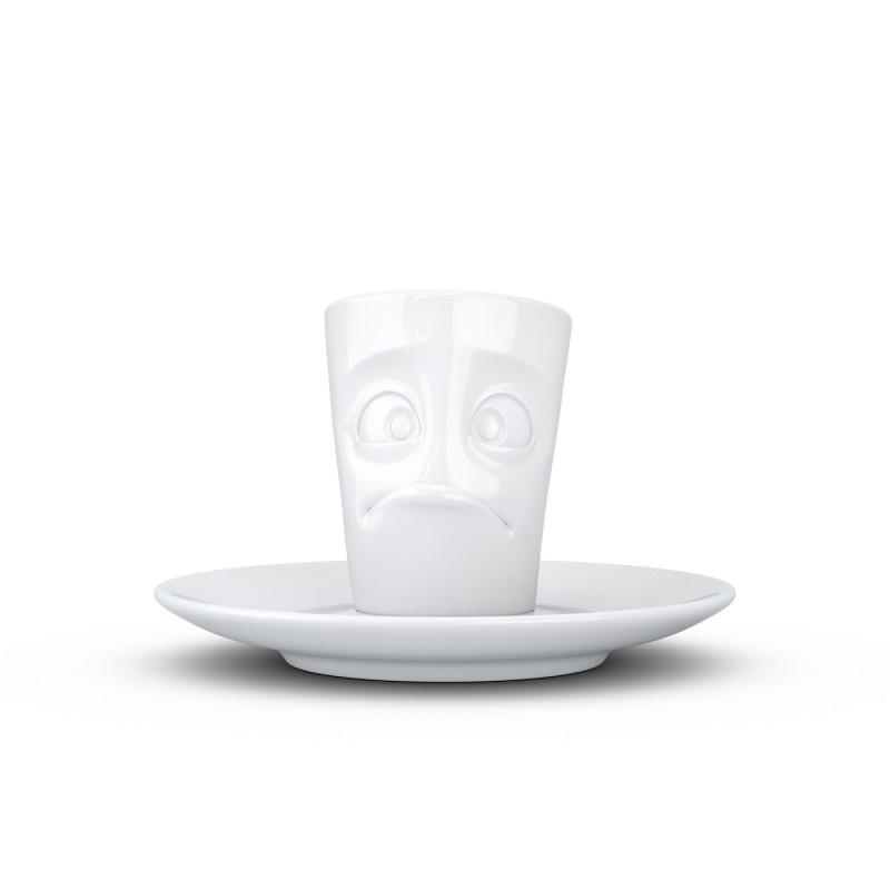 Tasse Espresso Humeur "Perplexe", en porcelaine blanche, par Tassen - Vol. 80 ml
