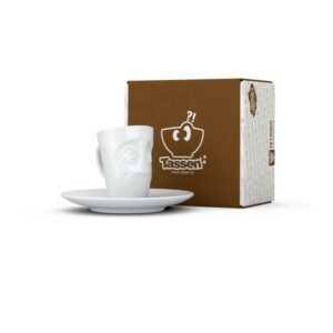 Tasse Espresso Humeur "Perplexe", en porcelaine blanche, par Tassen - Vol. 80 ml