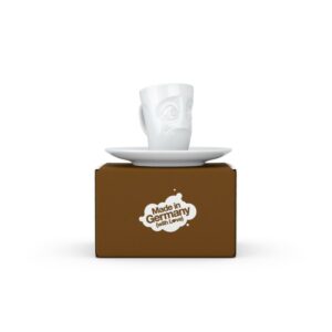 Tasse Espresso Humeur "Perplexe", en porcelaine blanche, par Tassen - Vol. 80 ml