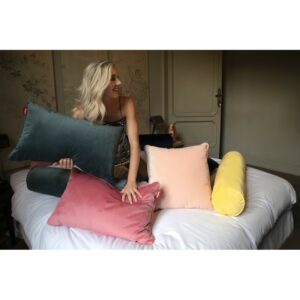 "Pillow King Velvet" coussin rectangulaire Rose Pâle "Pearl Blush" - Fatboy®