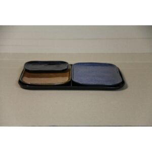 Assiette rectangulaire "MERCI®" N°2 - L - Bleu Gris