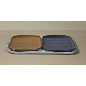 Assiette rectangulaire "MERCI®" N°2 - L - Bleu Gris