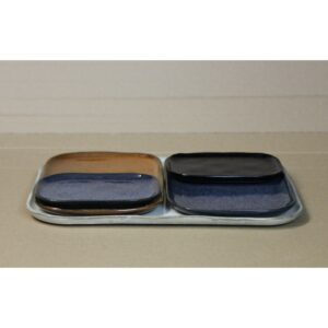 Assiette rectangulaire "MERCI®" N°2 - L - Bleu Gris