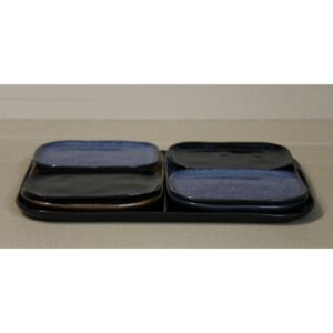 Assiette rectangulaire "MERCI®" N°3 - M - Bleu gris